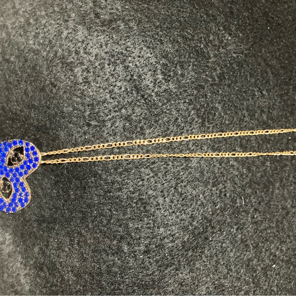 Elegant Blue and Gold Pendant Necklace